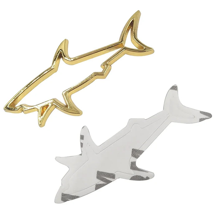 Adesivo per auto in metallo 3D Hollow Fish Shark Emblema Badge Decalcomanie Automobili Accessori per tappi carburante per computer moto