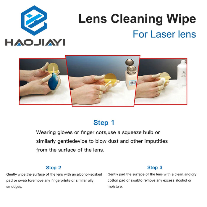 HAOJIAYI Salviette per la pulizia delle lenti per lenti laser a fibra CO2 da 10,6um e 1064nm, confezione da 20 pezzi