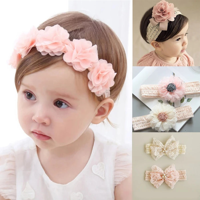 Fascia per capelli per bambini Fiocchi per ragazze di fiori Fasce per capelli per bambini per neonate Fasce per bambini Turbante Neonato Haarband Accessori per capelli per bambini