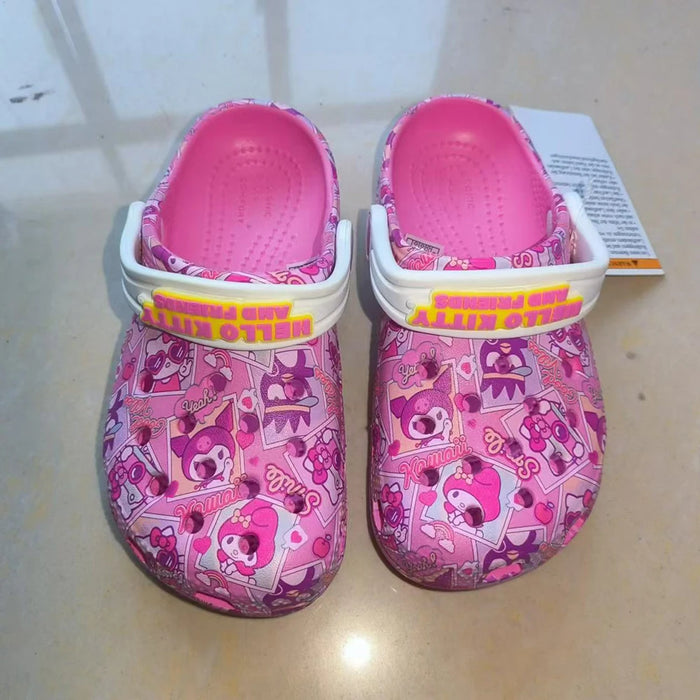 Pantofole per bambini Kuromi Melody Summer Girls Cartoon bambini all'aperto pantofole antiscivolo con suola morbida sandali con punta avvolgente regalo per ragazza