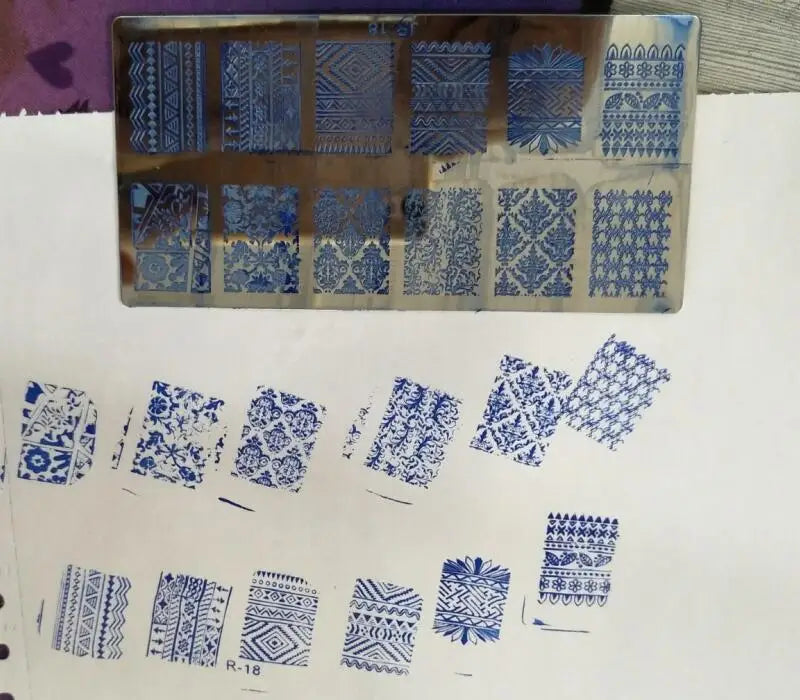 1Pc Nail Art Stamp Plate linea geometrica stampa fai da te piastra immagine 6*12CM piastra per timbratura unghie Stencil in lamiera di acciaio inossidabile JR-030