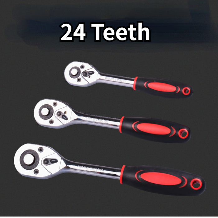 Krachtige 1/4" 3/8" 1/2" Chiave a cricchetto 24 denti per presa a sgancio rapido Chiave a testa quadrata Utensili manuali