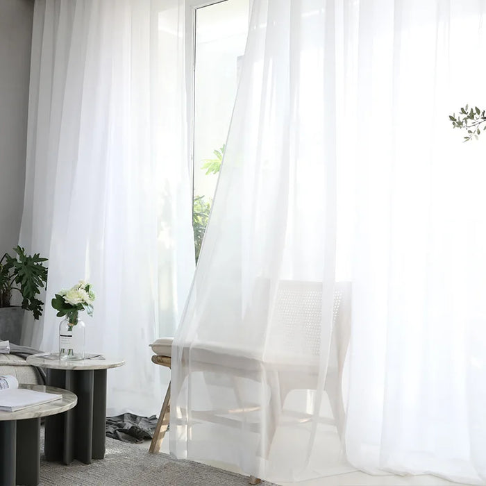 Europa Tenda bianca solida Finestra Tende in tulle trasparente per soggiorno Cucina Trattamenti per finestre moderne Tende in voile Tende