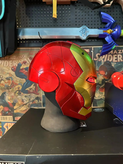 2025 New Iron Man Helmet Mk5 Jarvis Helmet Luminous Manual Opening And Closing Wearable Cool Children'S Cosplay Mask Toy Gift