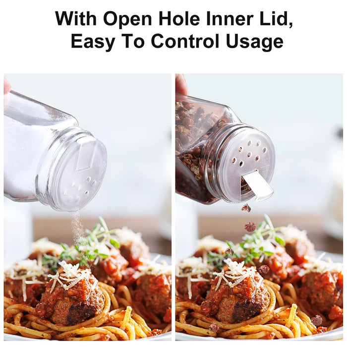 12 pz Bottiglia di Condimento Barattolo di Spezie di Plastica Trasparente Spezie Pepe Bottiglia di Conservazione del Sale Contenitore con Imbuto Gadget Da Cucina Strumento