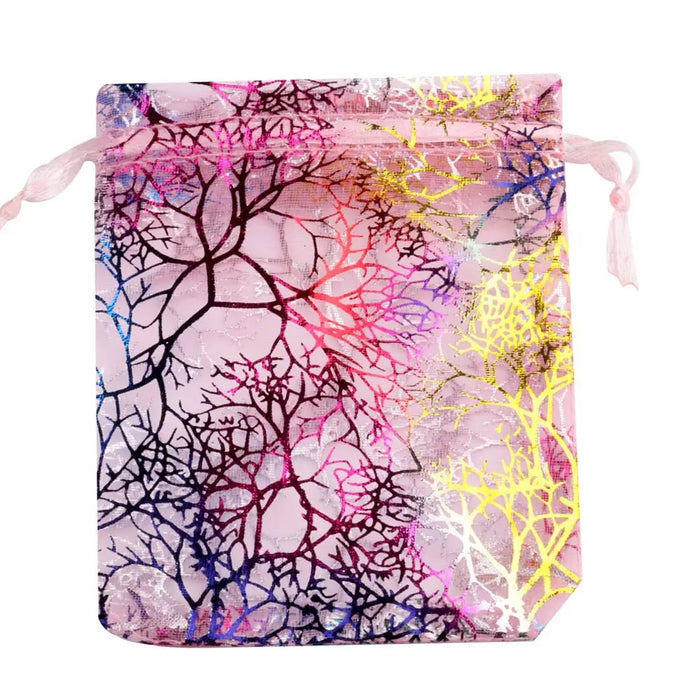Chanfar 50 pz/lotto Alberi Colorati Modello Sacchetti Regalo In Organza Sacchetti Regalo Di Natale In Organza Di Nozze Sacchetti Regalo Drawable Imballaggio Dei Monili