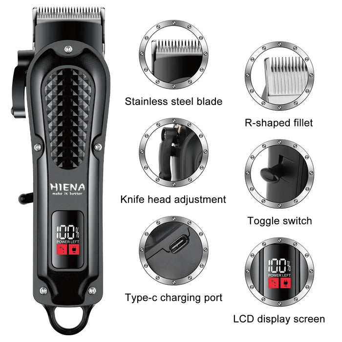 Hiena HYN-212 tagliacapelli elettrico UBS ricaricabile Cordless barba Trimmer uomo potente tagliacapelli elettrico strumento di taglio