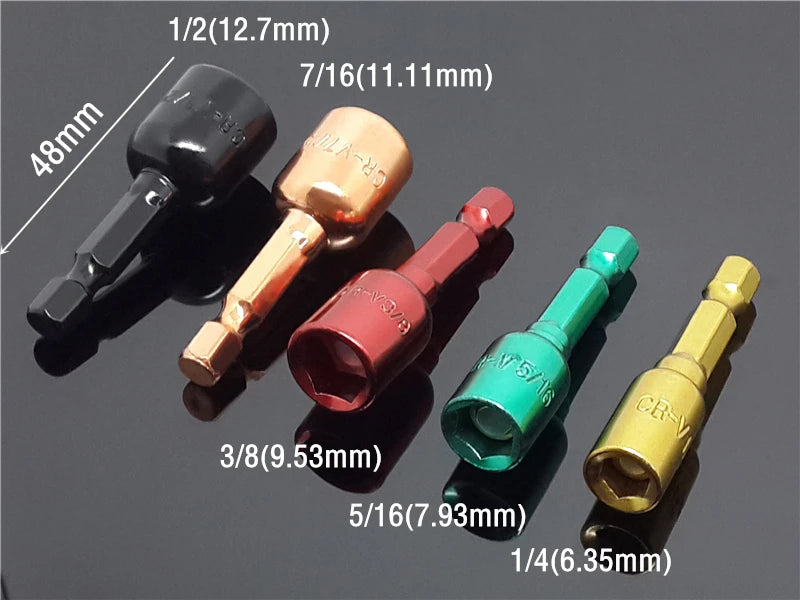 1PC Ugelli a manicotto con esagono incassato Forte set di driver per dadi magnetici Adattatore per punta da trapano Manicotto approvato dal vento Elettrico 6 8 10 13 17 19MM