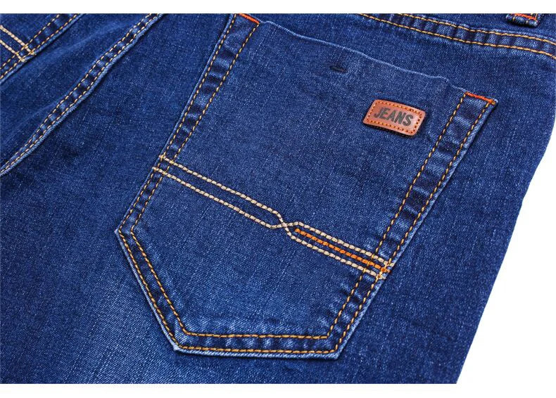 Jeans da lavoro alla moda da uomo Pantaloni jeans slim elasticizzati casual stile classico Pantaloni in denim di marca maschile Nero Blu