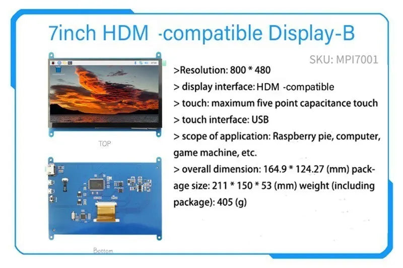 Raspberry Pi 3B + 4 B 3.2/3.5/5/7/10.1 Pollici Touch Hdmi Display Lcd modulo Raspberry Pi 2/3 B +/4 Dello Schermo
