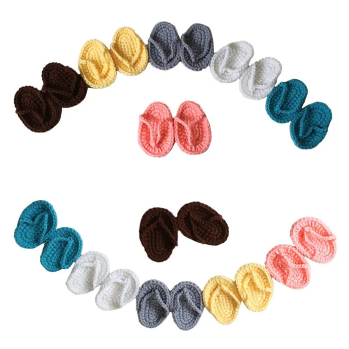 Mini Photography Prop neonato tinta unita Crochet infradito pantofole per neonati puntelli per foto accessori per bambini neonato Photogr