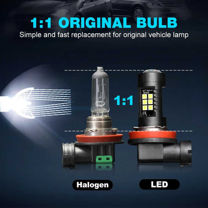 2 pz H8 H11 Led HB4 9006 HB3 9005 fendinebbia lampadina 3030SMD 1200LM 6000K bianco Auto guida lampada da corsa Auto Led luce 12V 24V