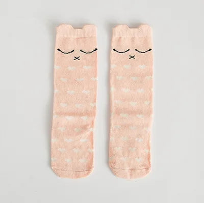 1 paio Unisex Lovely Cute Cartoon Fox Kids baby Socks Knee Girl Boy Baby Toddler Socks animal infant Soft Cotton Socks Leg Warm