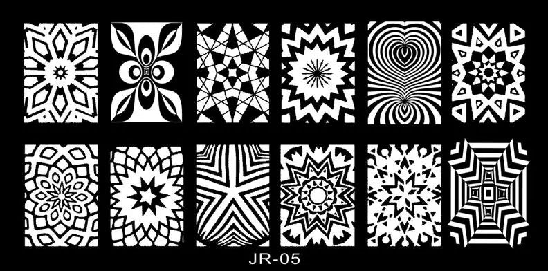 1Pc Nail Art Stamp Plate linea geometrica stampa fai da te piastra immagine 6*12CM piastra per timbratura unghie Stencil in lamiera di acciaio inossidabile JR-030