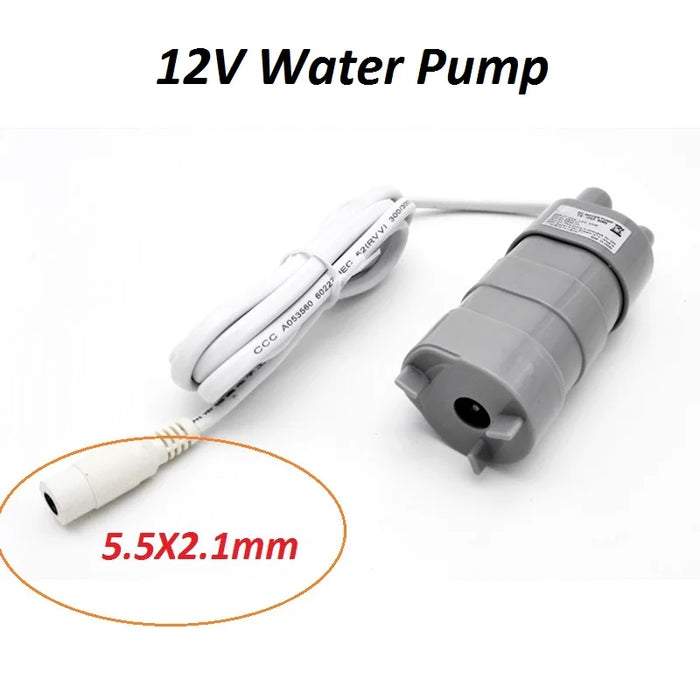 La migliore vendita 12V 24V 600L/H pompa dell'acqua sommergibile Dc ad alta pressione pompa dell'acqua micromotore a tre fili con adattatore
