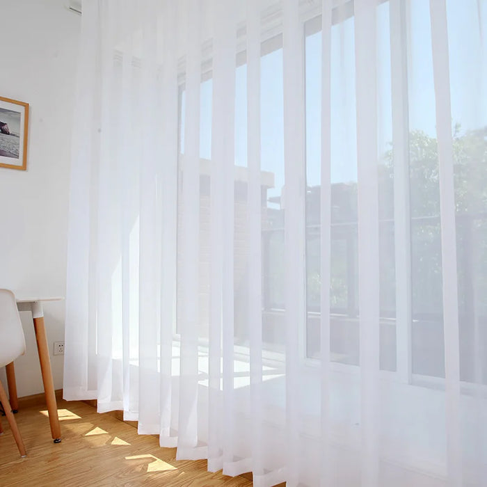 Europa Tenda bianca solida Finestra Tende in tulle trasparente per soggiorno Cucina Trattamenti per finestre moderne Tende in voile Tende