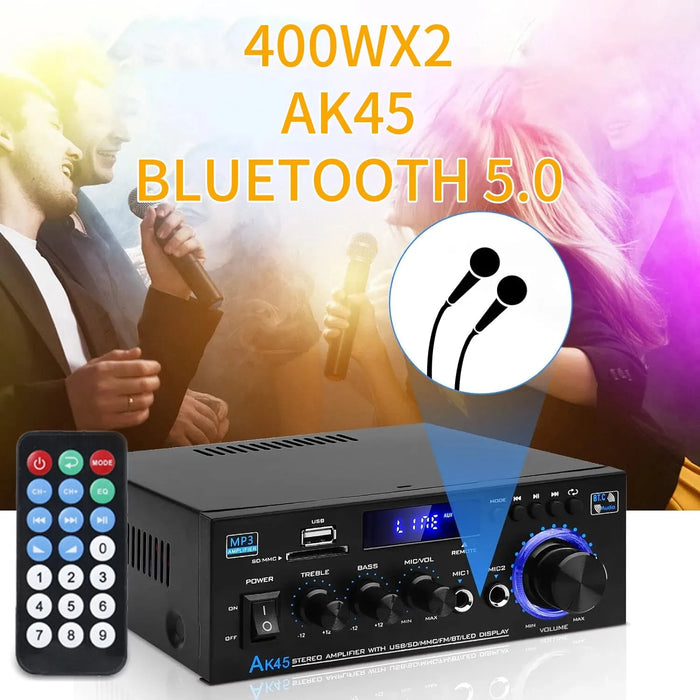 G919H AK45 Bluetooth 5.0 amplificatore Audio 2.0CH amplificatori di potenza Subwoofer amplificatore Audio hi-fi ricevitore amplificatore Stereo FM USB