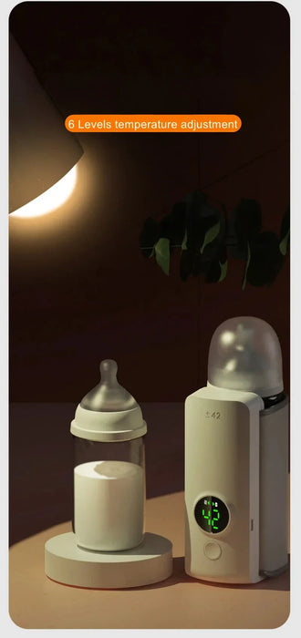 Scaldabiberon ricaricabile Regolazione della temperatura a 6 livelli con display della temperatura Accessori per l'alimentazione del manicotto scaldabiberon