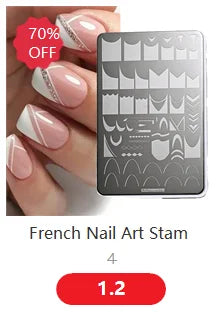 1Pc Nail Art Stamp Plate linea geometrica stampa fai da te piastra immagine 6*12CM piastra per timbratura unghie Stencil in lamiera di acciaio inossidabile JR-030