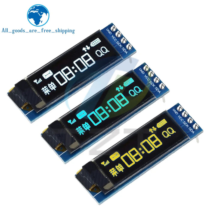 TZT Modulo OLED da 0,91 pollici Bianco/Blu OLED 128X32 OLED Modulo display LCD a LED 0,91 "IIC Comunicare per Arduino ROHS