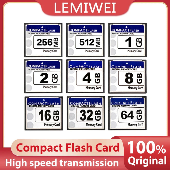 Scheda di memoria di capacità reale 256MB 512MB 1GB 2GB 4GB 8GB 16GB 32GB 64GB CF Card 128GB Scheda Flash compatta Spedizione gratuita