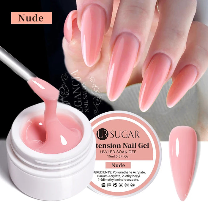 UR SUGAR 7.5ml Gel per unghie con estensione acrilica Costruzione rapida Smalto gel rosa trasparente Punte per unghie Estensione gel per unghie Nail Art Soak Off
