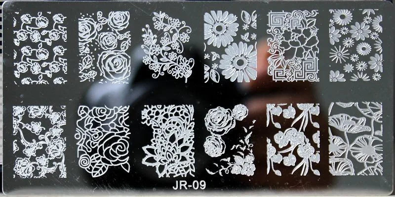 1Pc Nail Art Stamp Plate linea geometrica stampa fai da te piastra immagine 6*12CM piastra per timbratura unghie Stencil in lamiera di acciaio inossidabile JR-030