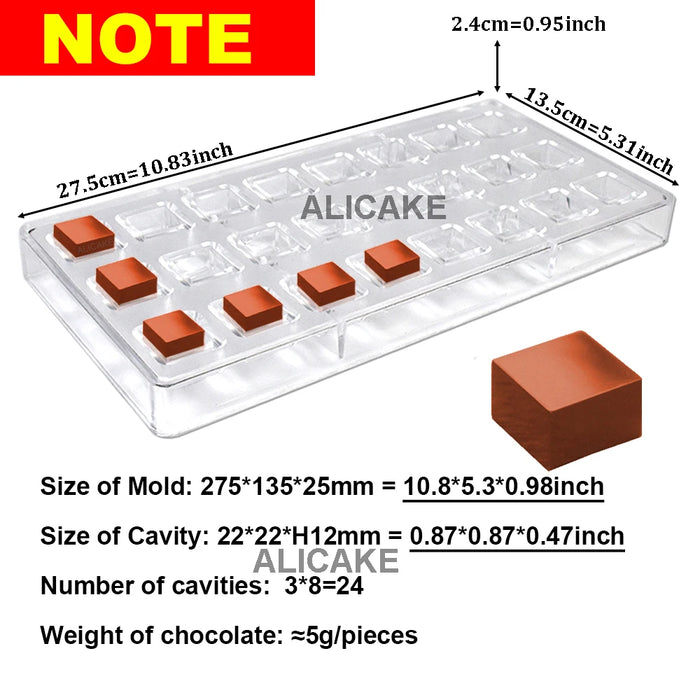 Stampo per cioccolato in policarbonato Stampi professionali per caramelle Bonbon Bar Stampo acrilico Dolciumi Cottura Pasticceria Utensili da forno
