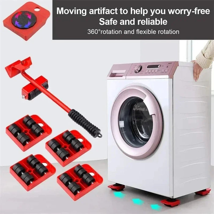 5 pz/set Set di strumenti per Mover per mobili rullo mobile per oggetti pesanti con sollevatore per mobili da Bar con strumento mobile professionale per ruote