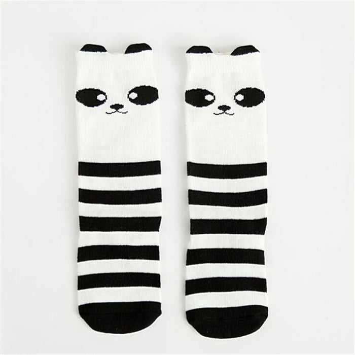 1 paio Unisex Lovely Cute Cartoon Fox Kids baby Socks Knee Girl Boy Baby Toddler Socks animal infant Soft Cotton Socks Leg Warm