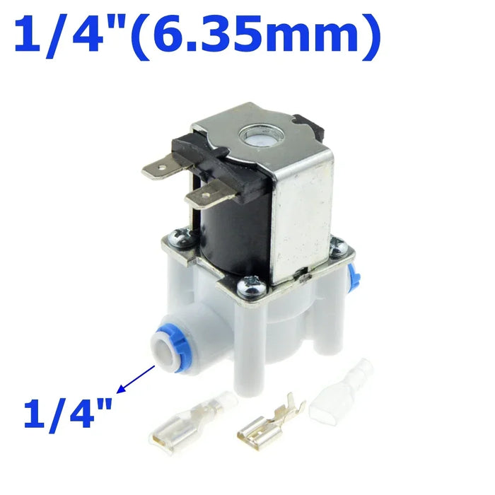 Elettrovalvola elettrica in plastica 12V 24V 220V Normalmente chiusa 1/4 "3/8" Tubo flessibile Conntection rapida RO Acqua Sistema ad osmosi inversa