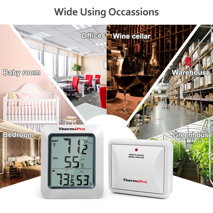 Stazione meteorologica igrometro termometro esterno digitale wireless ThermoPro TP60C 60M per la casa