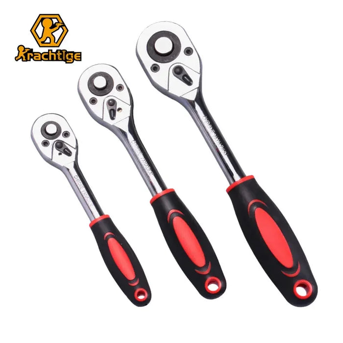 Krachtige 1/4" 3/8" 1/2" Chiave a cricchetto 24 denti per presa a sgancio rapido Chiave a testa quadrata Utensili manuali