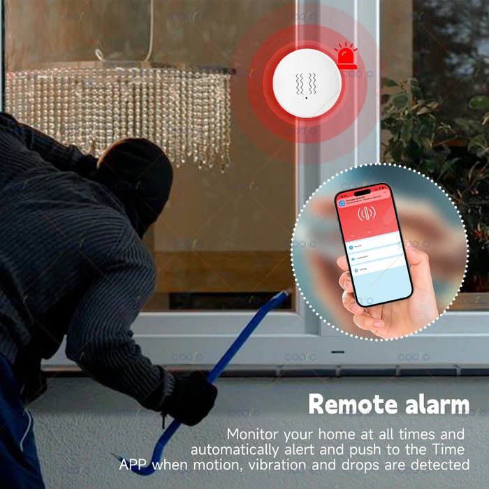 Tuya ZigBee sensore di inclinazione a vibrazione intelligente monitoraggio in tempo reale allarme di rilevamento della finestra della porta sistema di protezione della sicurezza domestica intelligente