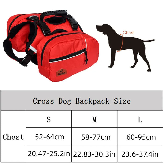 Imbracatura per zaino rimovibile per cani Imbracature riflettenti per gilet per animali domestici da esterno Viaggi Campeggio Escursionismo Borse da sella per cani di taglia media