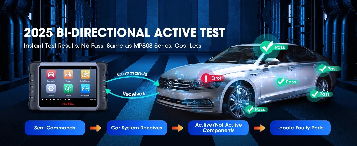 Autel MaxiCOM MK808S OBD2 Scanner Automotivo Strumento diagnostico per auto OBD 2 Scanner Test attivo Lettore di codici Strumento di codifica chiave