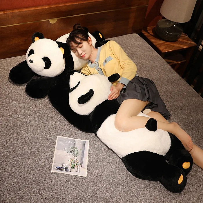 60 cm-120 cm Panda gigante giocattoli di peluche morbido cuscino per dormire cartone animato animale orso farcito bambola classica per bambini compleanno regali di Natale