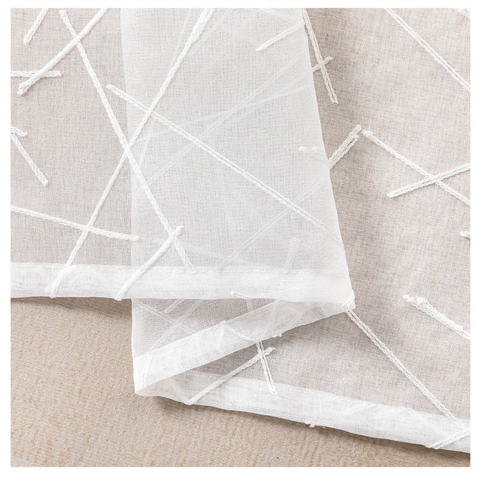 Nuove tende in tulle con ricamo bianco geometrico per il soggiorno Tenda trasparente moderna per finestra della camera da letto Voile cieco Dimensioni personalizzate