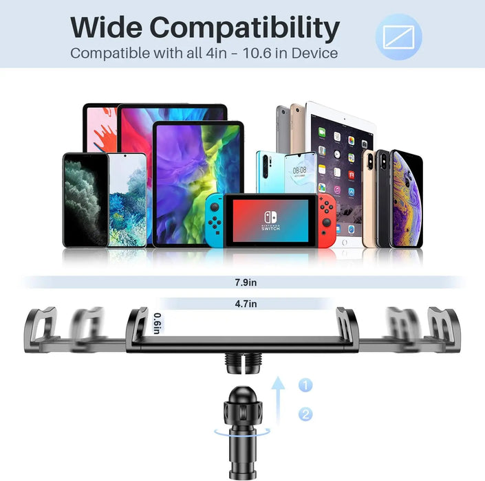 Supporto per Tablet da 100cm supporto per letto regolabile con braccio flessibile morsetto per montaggio su tavolo per iPad Air Mini o altri dispositivi da 4.7-10.5"