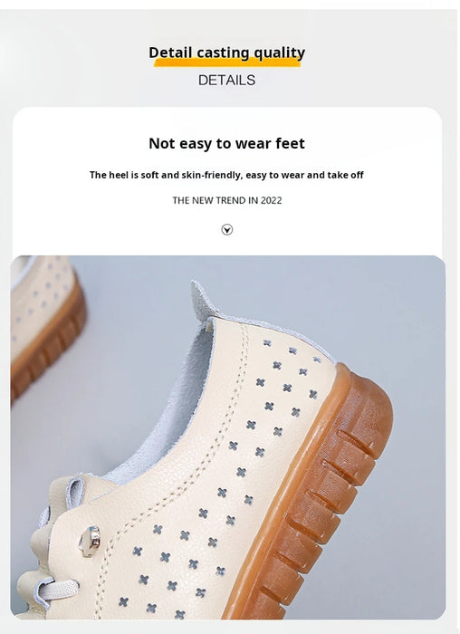 Mocassini estivi in vera pelle Scarpe casual da donna Mocassini Calzature da donna con punta morbida Scarpe basse da donna bianche