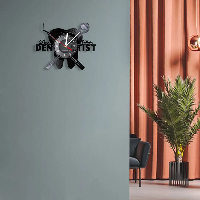 Attrezzature Dental Office Denti dentista Segno di Parete Orologio Decorativo Ortodontista Disco In Vinile Orologio Da Parete Infermiera Apprezzamento Regalo