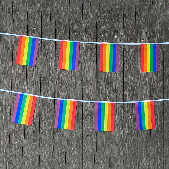 Xvggdg Rainbow string Flags 20 pz/set Rainbow Peace Flags Banner LGBT Pride lesbiche Gay Parades string