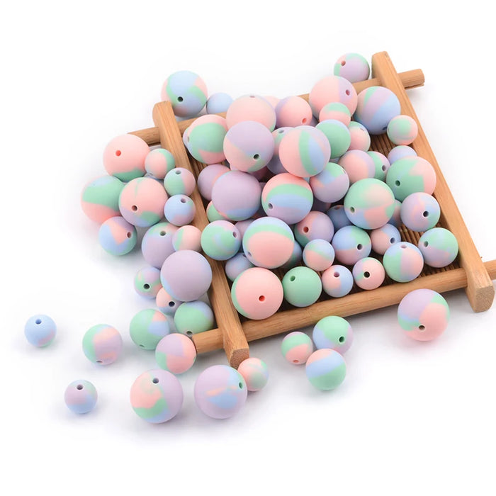 LOFCA 40 pz 12mm Perle di Silicone Dentizione Masticare Perline Food Grade Massaggiagengive Collana BPA Libero Gioielli Fai Da Te Bambino Massaggiagengive Giocattolo Ciuccio