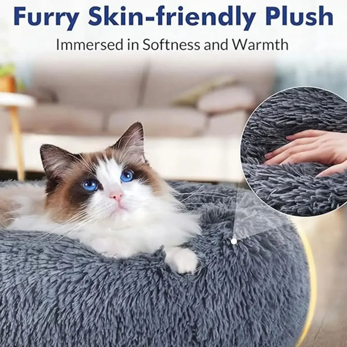 Lettino rotondo per animali domestici da 40-90cm per letto per cani di grandi dimensioni letto per gatti Super morbido casa per cani lunga in peluche per cani di taglia media inverno caldo sonno