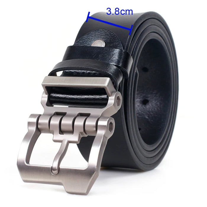 Cintura da uomo MEDYLA cinturino di lusso in vera pelle di alta qualità cintura classica Vintage in lega con fibbia ad ardiglione cintura da uomo Jeans cintura per uomo SM03