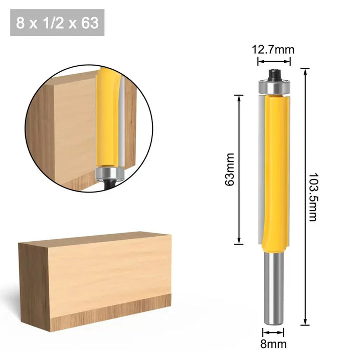 Punta per fresa a filo per legno con gambo da 8 mm e 1/4 di pollice (6,35 mm). |   Taglierina in metallo duro Z4