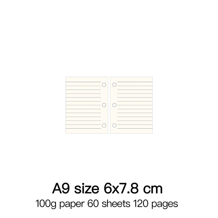 Raccoglitore ad anelli di alta qualità Notebook A5 Personal A6 A7 A8 Dimensioni Inserto Ricariche Sciolto Foglia Spirale Diario Planner Nucleo interno 100g Carta