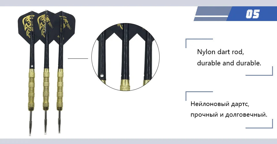 Yernea Nuovo 3 Pz 15g Acciaio Tip Freccette Sport Entertainment Nichelato Rame Dardo Corpo Nylon Dart Asta PET volo