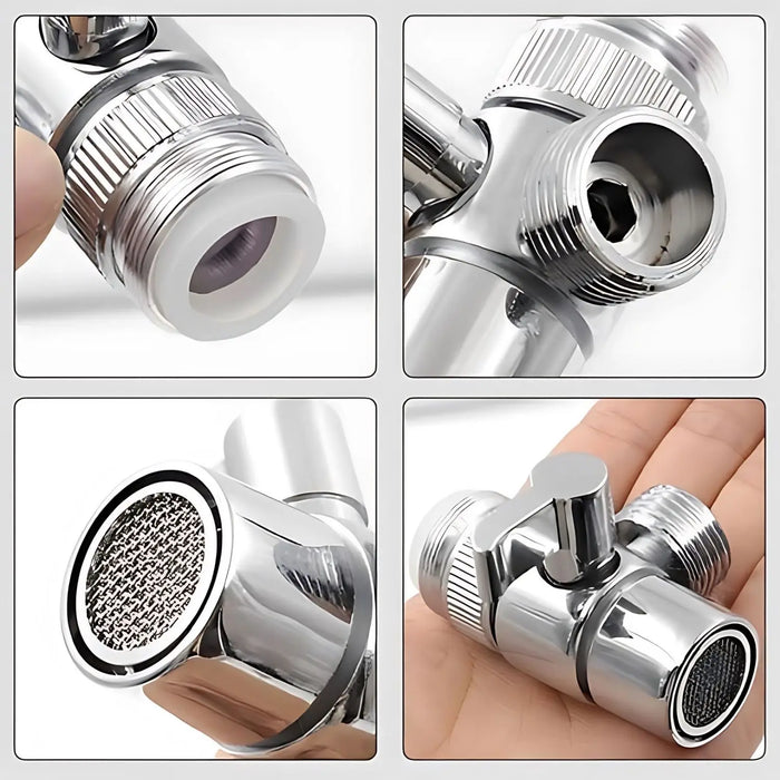 Valvola deviatrice del rubinetto, valvola deviatrice a 3 vie per doccia a mano, Splitter per rubinetto del lavandino per cucina e bagno