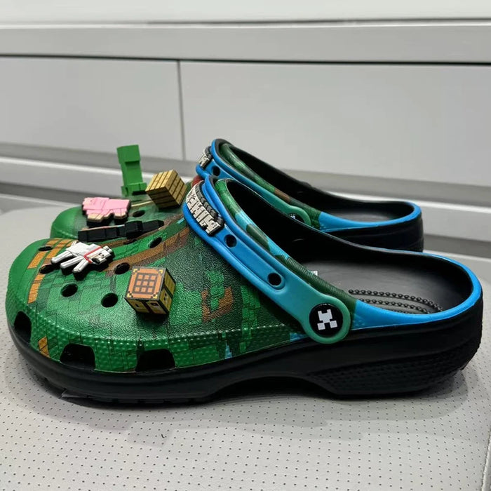Nuovo My World Anime Gioco Bambini Adulti 3d Scarpe da spiaggia per la casa Pantofole estive Sandali con foro Pantofole Sandali Eva per regalo per bambini